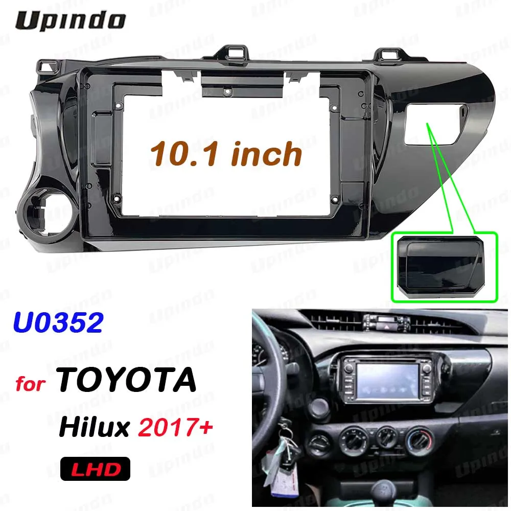 Car Accessories 2 Din 10.1 Inch Android Radio Carplay Audio Fascia Panel Frame Dash Board Mount Kit for Toyota Hilux 2017