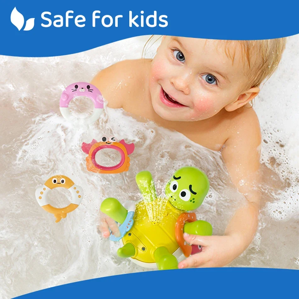 Tortue mignonne de natation, pulvérisation d'eau, jouets de salle de bain, jouets interactifs Parent-enfant pour enfants, jeu d'eau