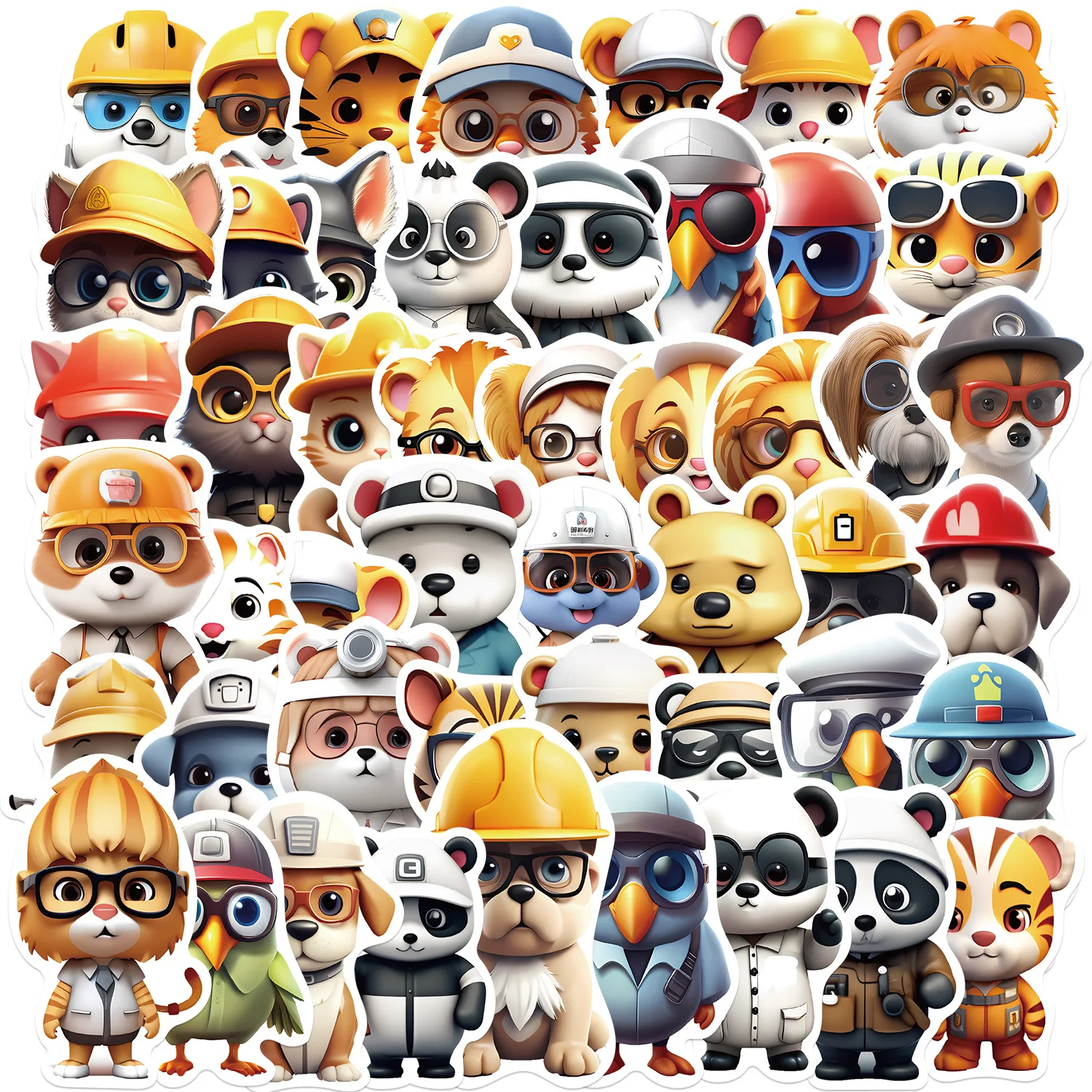 

50Pcs Cartoon Professional Animal Series Stickers Suitcase Phone Case Water Bottle Waterproof Decoration Diy Sticker Packs