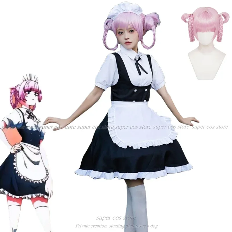 Night Nazuna Nanakusa Cosplay Anime Call of the Maid Uniform Costume Wig Dress Headband Stockings Yofukashi No Uta Girls Women