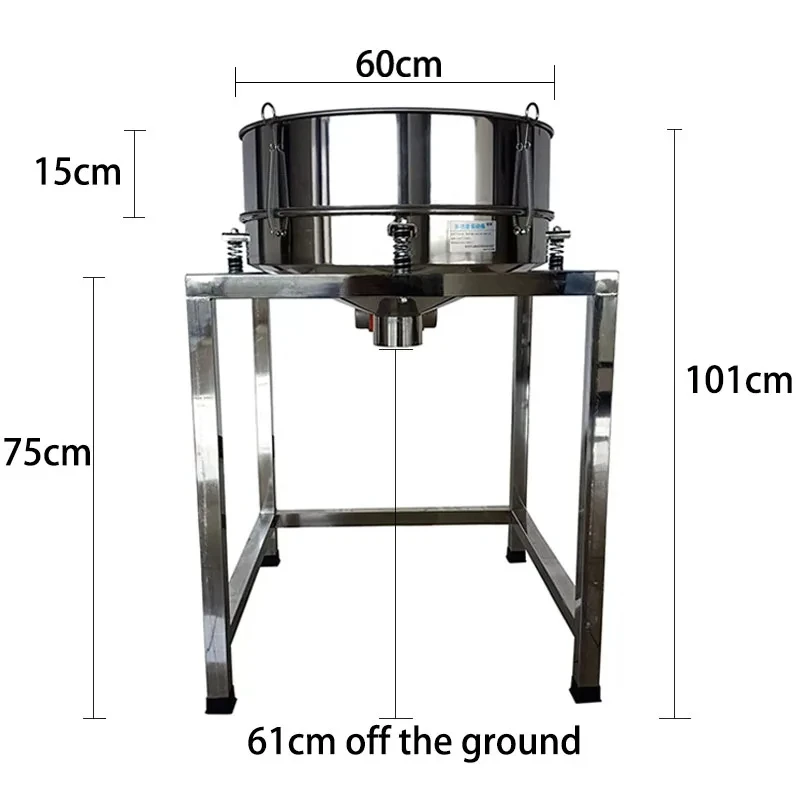 60CM Hot Sales Diameter Stainless Steel Powder Vibrating Sieve Electric Screen Shaker Machine For Powder and Grain