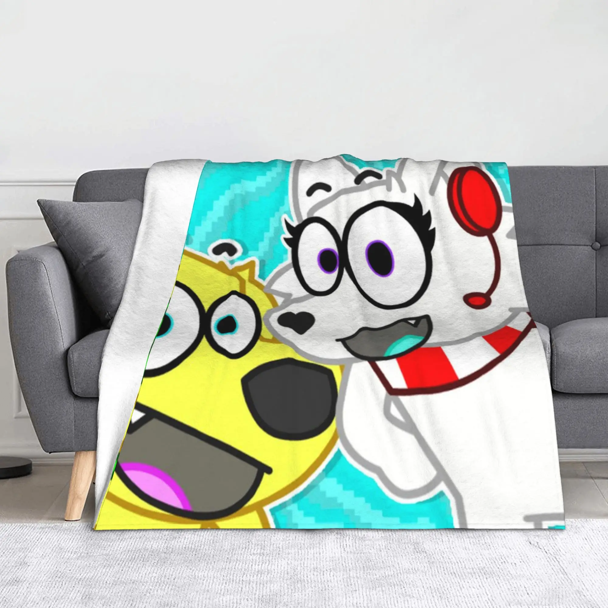 Tylers And Snowi Gaming Fleece Blankets Game Anime Customized Throw Blankets for Home Hotel Sofa  125*100cm Rug Piece
