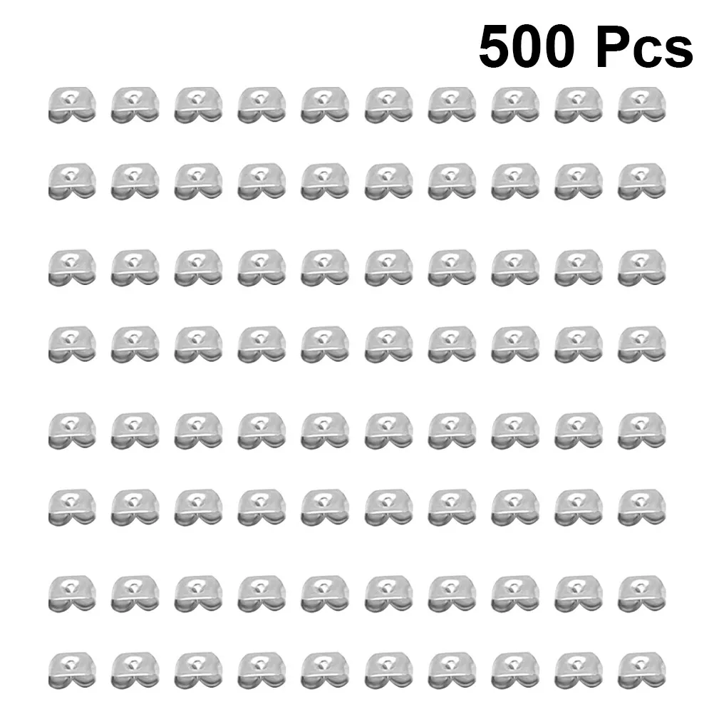 500Pcs Stainless Steel Earnuts Ear Stud Locks Earring Backs Accessories Secure Fit for DIY Jewelry Making Earnuts