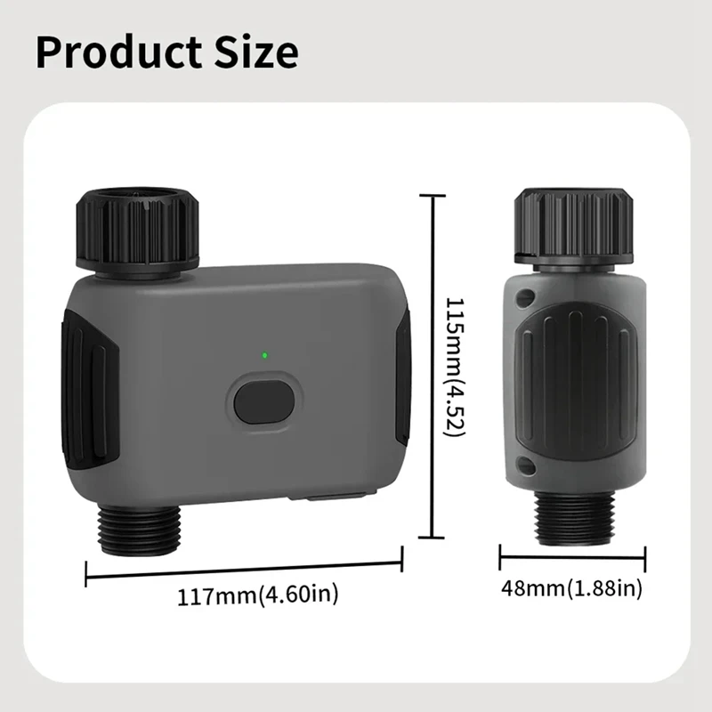 스마트 블루투스 정원 급수 밸브, 투야 관개 타이머, 리모컨 필터, 세척 가능, 프로그래밍 가능 타이머 스프링클러