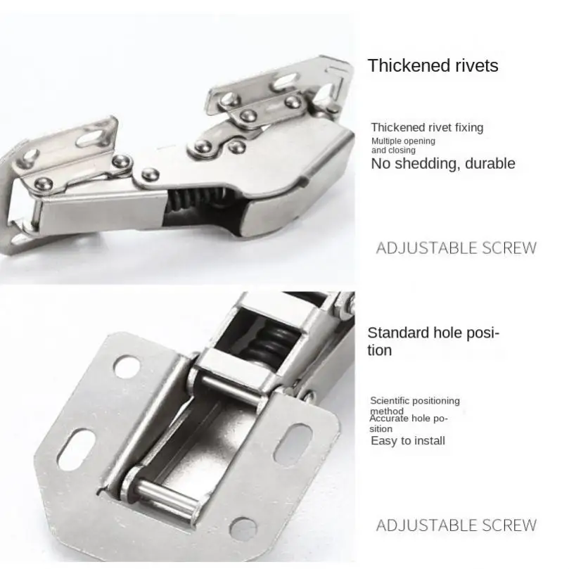 Cabinet Hinges No Trenching Hinge Easy Installation Hinges for Drawer Window Cupboard Cabinet Door Hinges Furniture Hardware