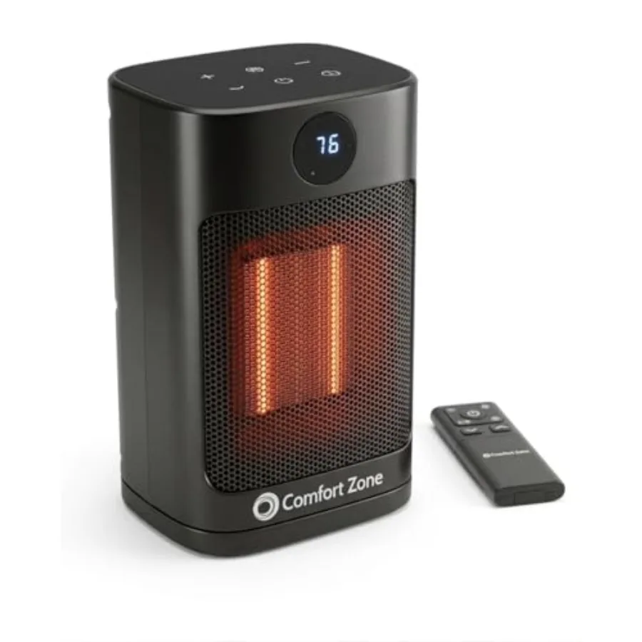

1500W Oscillating Desktop Heater Portable Ceramic Space Heater with Remote Digital Thermostat 50°F-90°F ECO Mode 12-Hour Timer