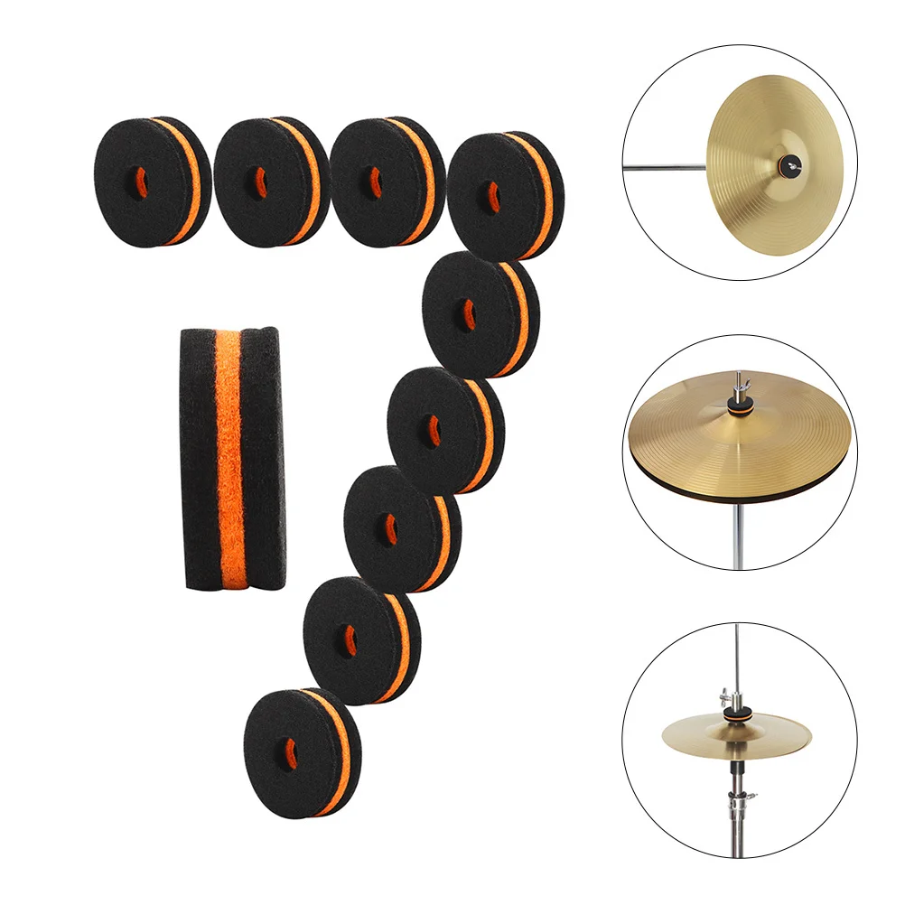 

10pcs Cymbal Felt Pads Drum Kit Non-Slip Protective Cushion For Sound Quality Enhancement Drum Set Accessories Instrument Supply