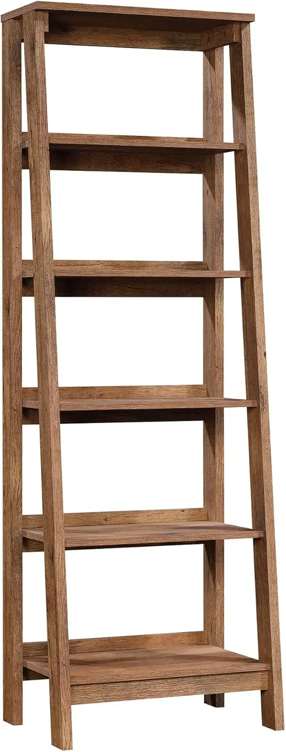 Trestle 5-Shelf Bookcase/ Book Shelf, Vintage Oak finish