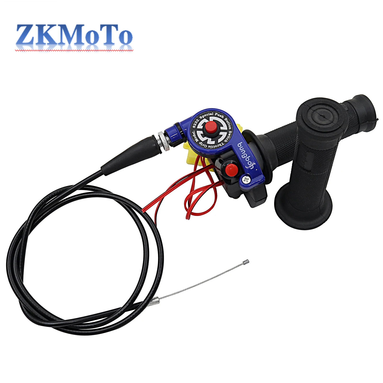1 Pair 22mm 7/8\'\' Motorcycle Twist Throttle Grip With Cable Handlebar Accelerator With Engine On/Off Button For Honda Yamaha
