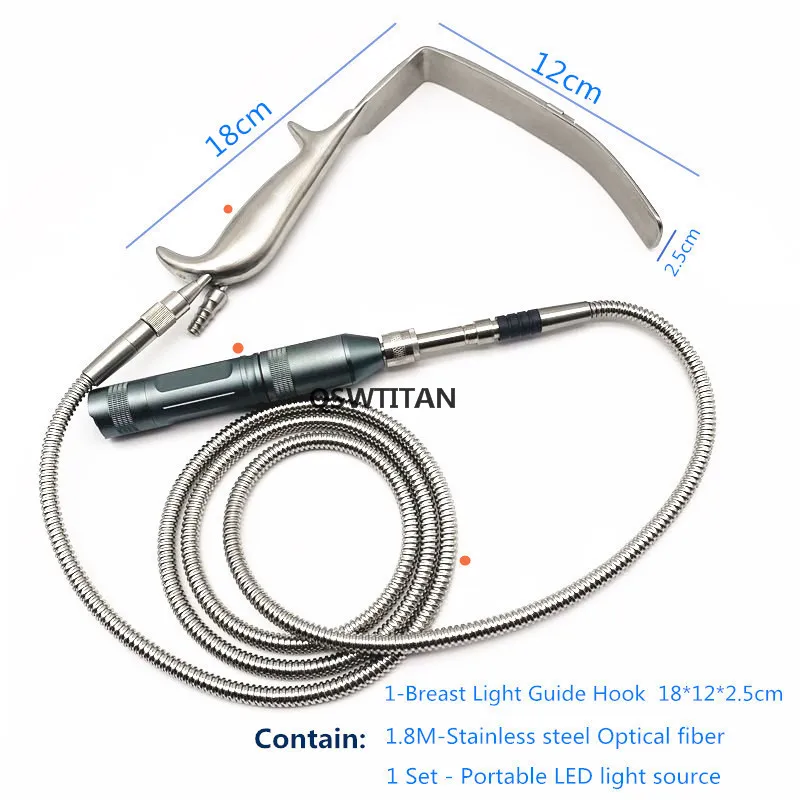 Breast Retractor with Light Guide Pull hook Wrinkle Removal Hook Nasal Hook and fiber Plastic Surgery Instrument