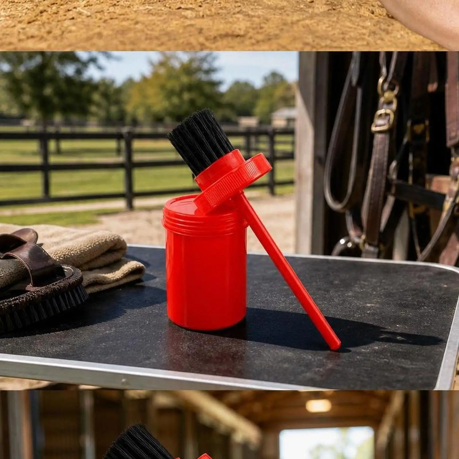 3x Hoof Oil Brush for Horse Hoof Care Brush Multifunction Comfortable Handle Portable Equestrian Accessories Cleaning Tool