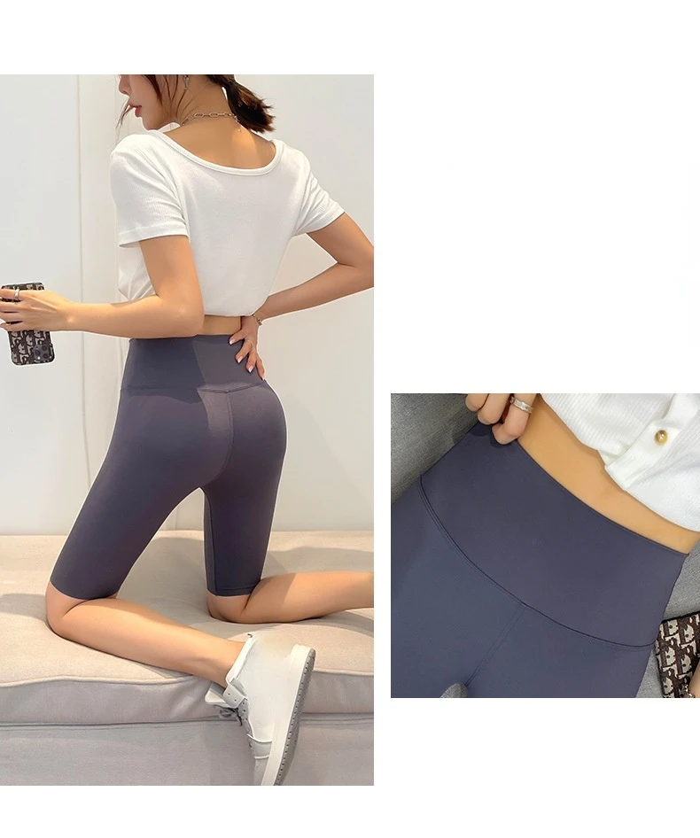 Shorts Women Thin Fitness Casual High Waist Fashion Yoga Shorts Summer Slim Knee-Length Bottoms Black Cycling Shorts Streetwear
