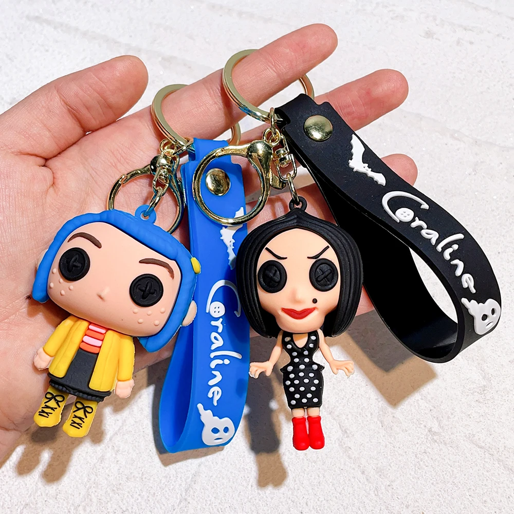 Coraline & the Secret Door Movie Film Action Figure Toy Doll Model Cute Doll PVC Keyring Ornament Key Chain Pendant Kids Toys