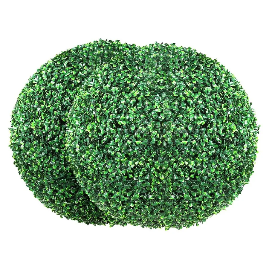 

Artificial Topiaries Boxwood Trees 16' Tall 2 Pieces BallShape Faux Topiaries Plant Allyear Green Feaux Plant Drative Balls fo