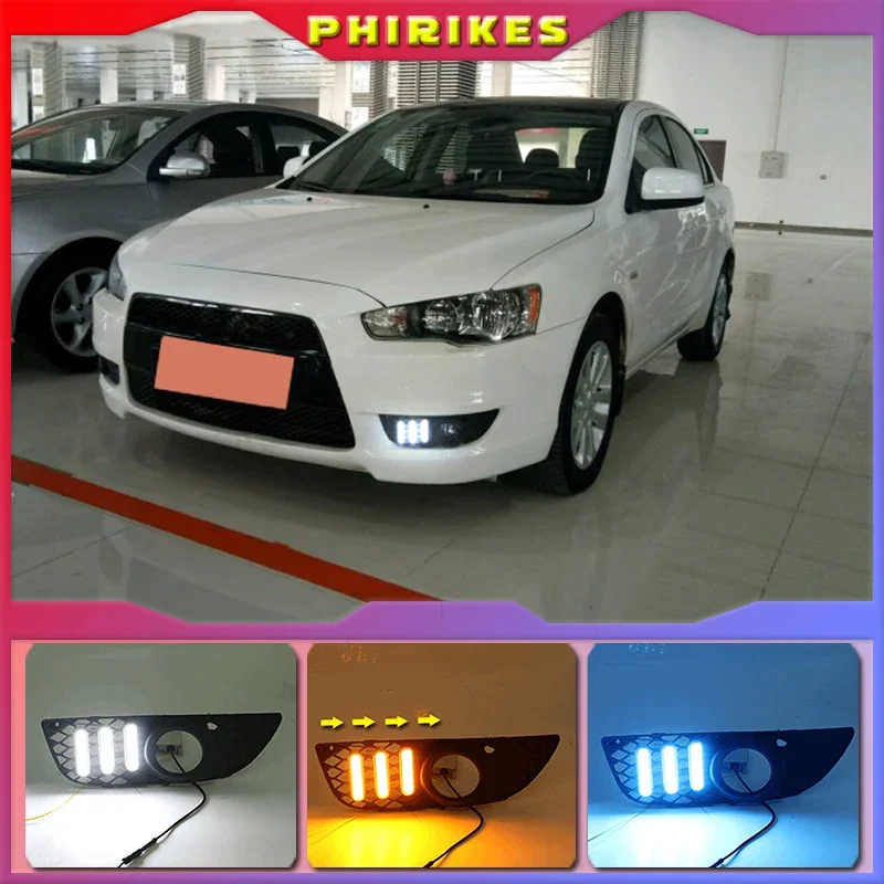 LED DRL Daytime Running Light Fog Lamp 12V Car Running Lights for Mitsubishi Lancer EX 2009-2014