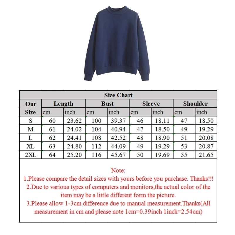 M2EA Casual Long Sleeve Mock Neck Pullover Tunic Top for Women Fashion Simple Solid Color Drop Shoulder Loose Sweatshirts