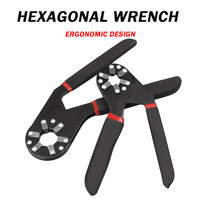 1pc Hexagon Magic Wrench,8-Inch Adjustable Torque Spanner, High Carbon Steel,Abrasion Resistant,Multi-Functional Open End