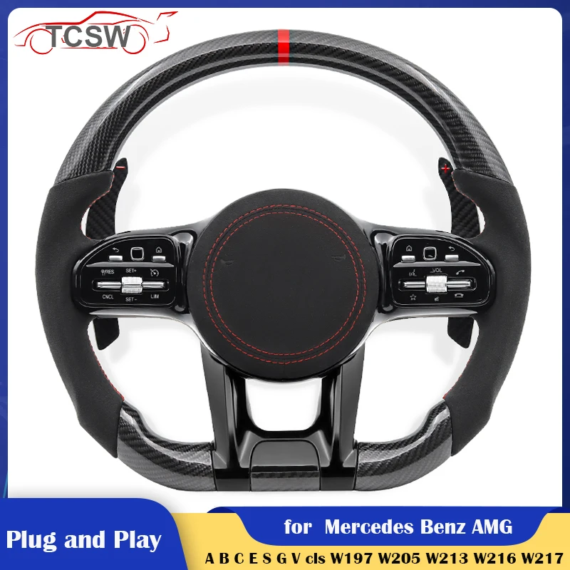 

Карбоновый автомобильный руль для Mercedes Benz AMG W117 W166 W177 S500 W205 W213 W216 W217 W218 W222 W253 W257 W463 GLE G63 C63