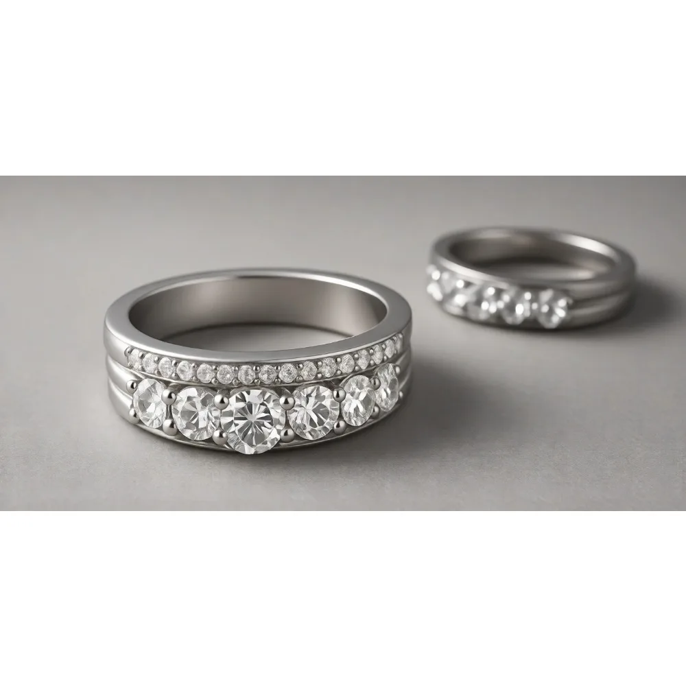 

Обручальное кольцо Eternity Ring из стерлингового серебра 925 пробы с круглым белым фианитом, размер 4-13