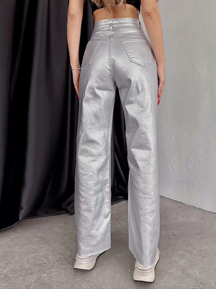 Pantalones de cuero para mujer, pantalones ajustados de piel sintética con cremallera sólida, pantalones clásicos de cuero para mujer, invierno 2023