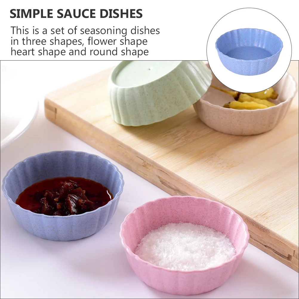 

12 pcs Exquisite Condiment Plates Adorable Seasoning Bowls Lightweight Snack Dishes Bright Colors Modern Kitchen