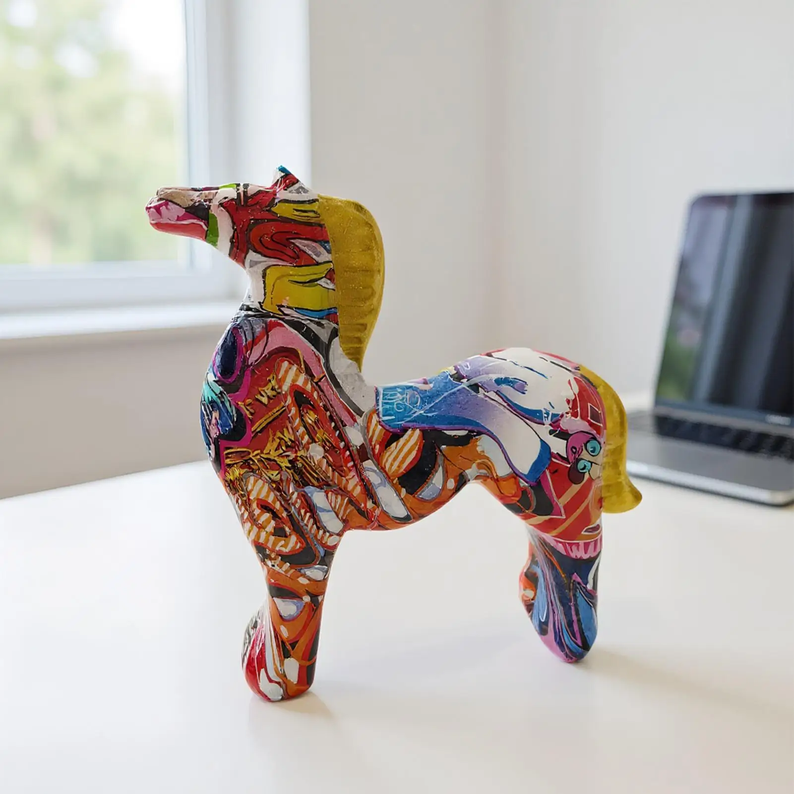 

Декор лошади, современная эстетическая скульптура из смолы, красочные коллекционные фигурки, украшения лошади для гостиной, спальни, офиса
