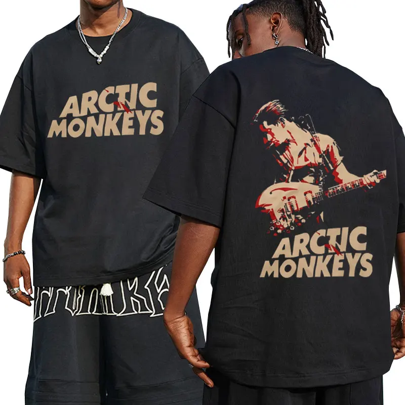 

Vintage Rock Band Arctic Monkeys Double Sided Print T Shirts Men Women Casual Oversized Tshirt Men's Street Style Hip-hop Tees