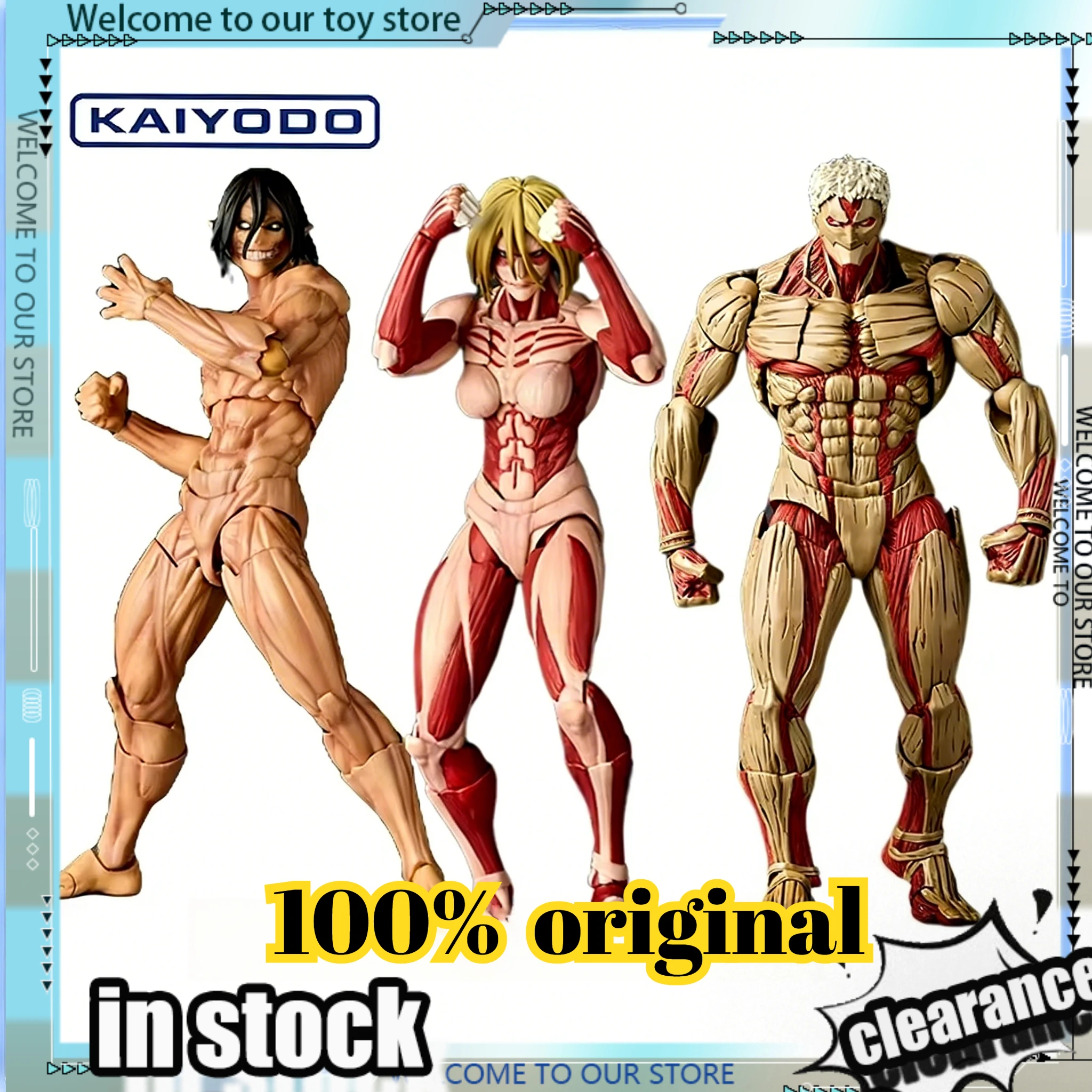 

Genuin KAIYODO Revoltech Amazing Yamaguchi Attack on Titan Action FigureAnnie Leonhart Eren Jaeger Armored Titan Figure Toy Gift