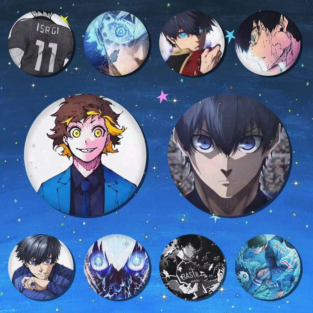 C-Comic I-Isagi Yoichi Creative Round Button Pins Badge Set Cartoon Anime Movie Music Pattern Brooches For Bags Jackets