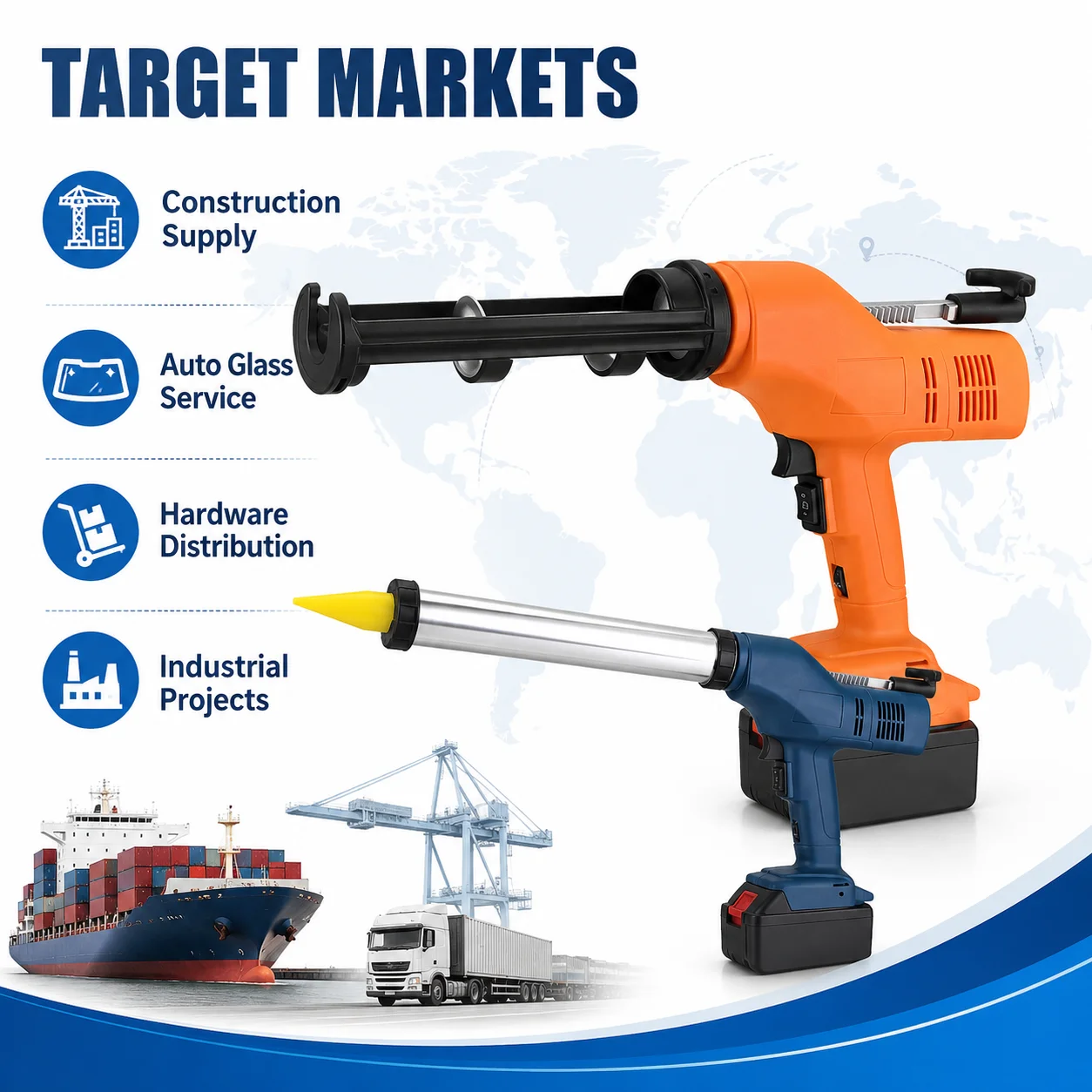 Labor Saving Cordless Sealant Gun Smooth Flow Continuous Delivery Portable Sealant Applicator Workshop Practical Caulking Gun
