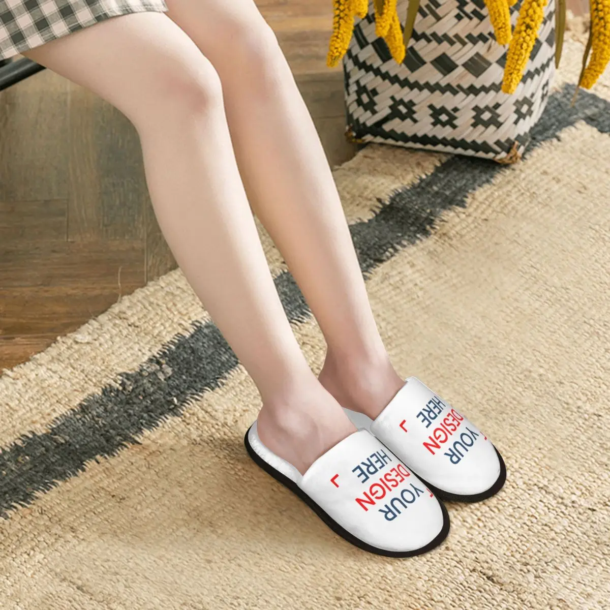 Custom Customize Logo Soft Scuff With Memory Foam Slippers Women Your Design Here Bedroom House Shoes