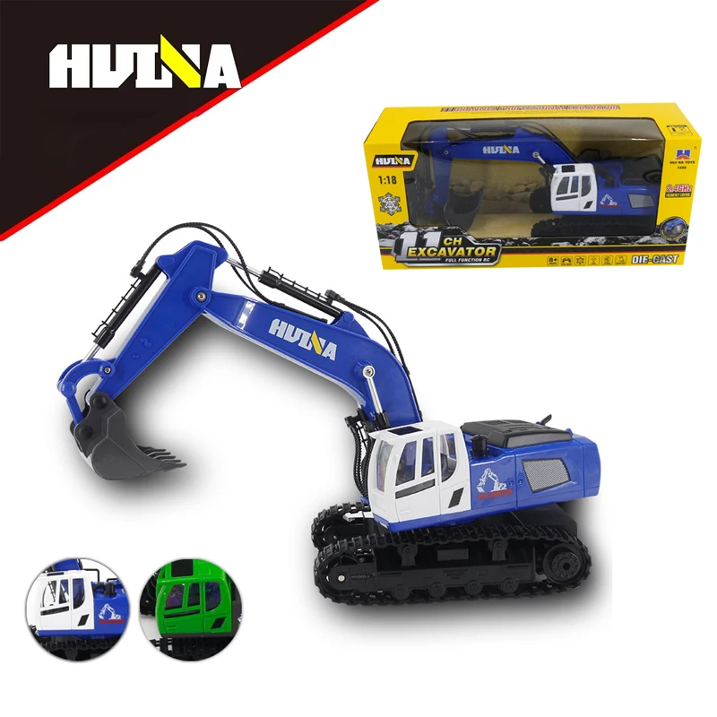 Экскаватор Huina 1/18 Rc, 11-канальный экскаватор из сплава, Инженерная техника, изометрическая имитация, электрические игрушки