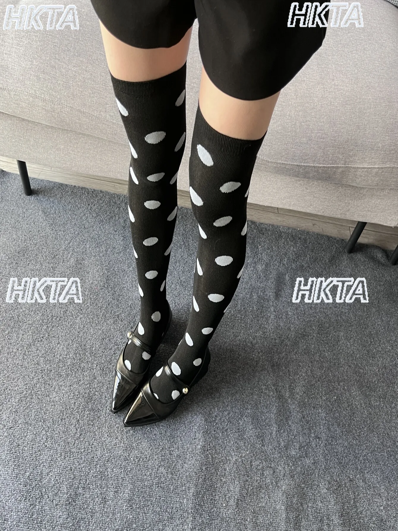 Japanese Personality Big Tits Black Stockings Women 2026 Spring New Cotton Thickened Sexy Retro Hot Girl Knee High Socks Ladies