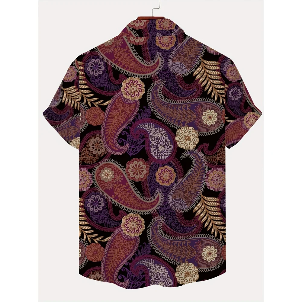 Vintage Trendy Paisley 3D Printed Shirt Summer Lightweight Breathable Men's Short Sleeve Tops Ethnic Style Street Casual Shirt