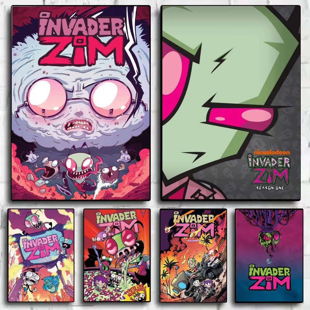 Classic Anime I-Invader Zim Poster Wall Art Poster Print Decorative Artwork for Bedroom Living Room Office Home Decoration