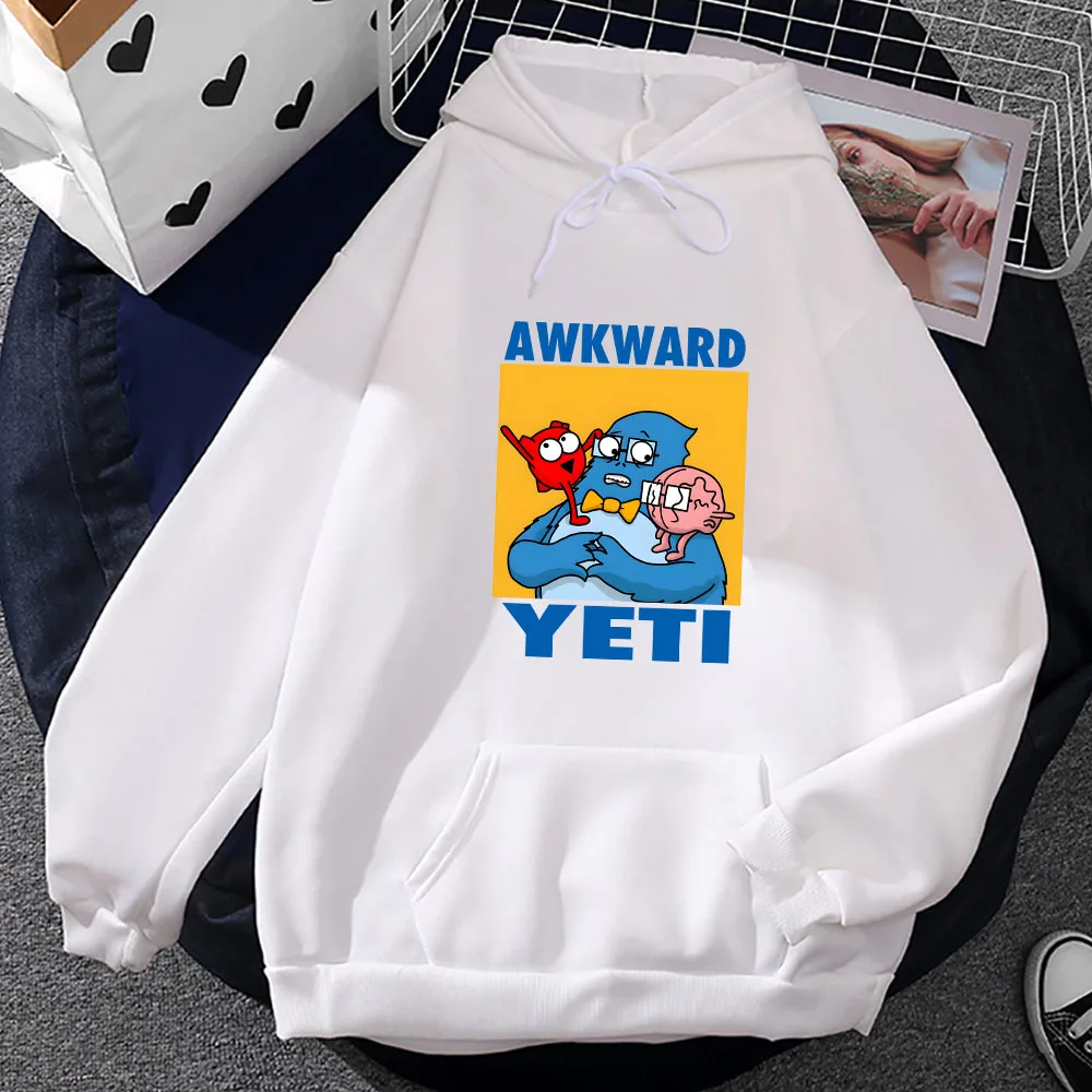 Gag Webcomic The Awkward Yeti Print Hoody Popular Manga Graphic Clothes Men/women Autumn Casual Sweatshirts Warm Fleece Hoodie