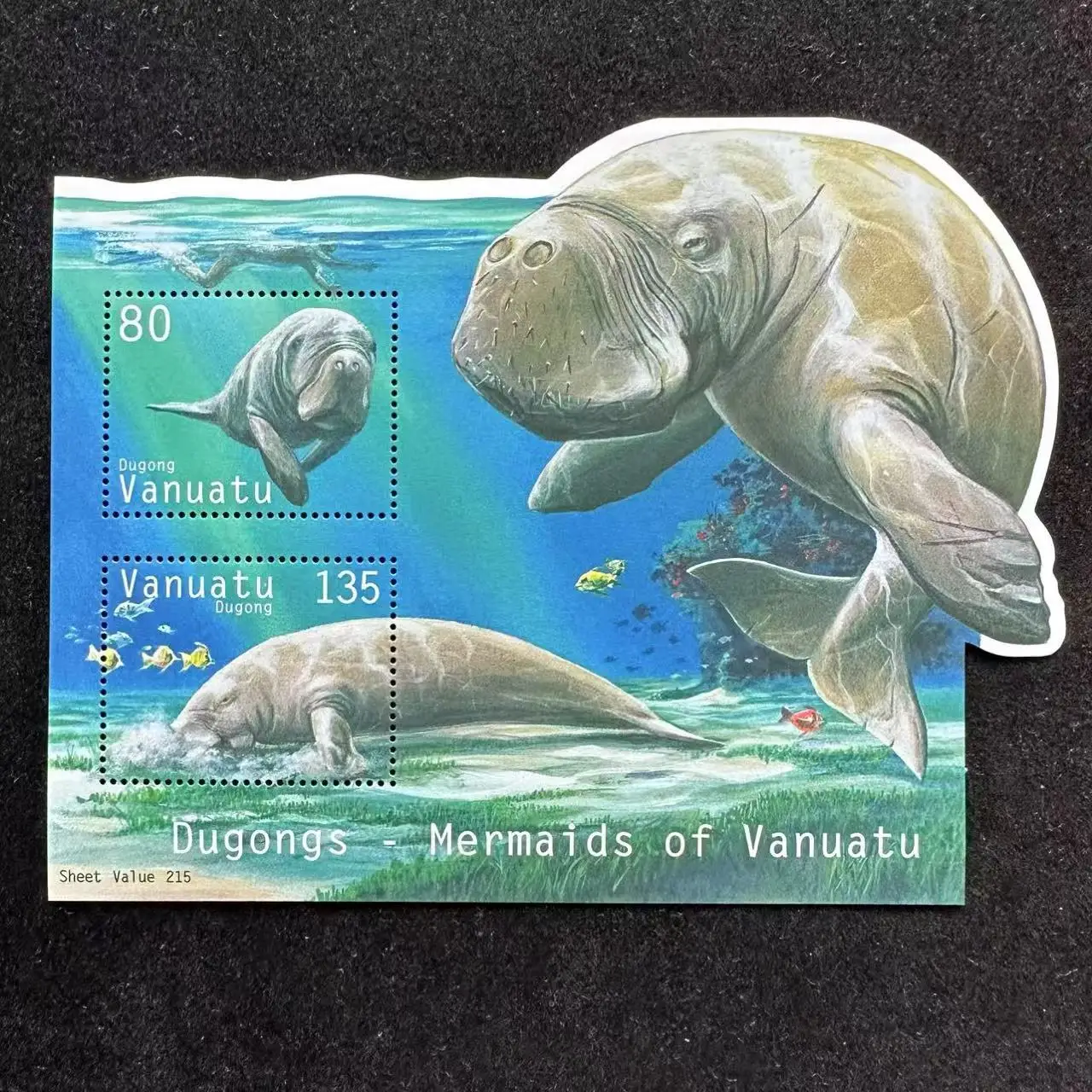 Vanuatu Post-Briefmarken, Porto, 2002, Tier Dugong, Seekuh, Souvenir-Blatt, 2, neues Sammler-Postmarken-Material für Scrapbooking – Detail 1