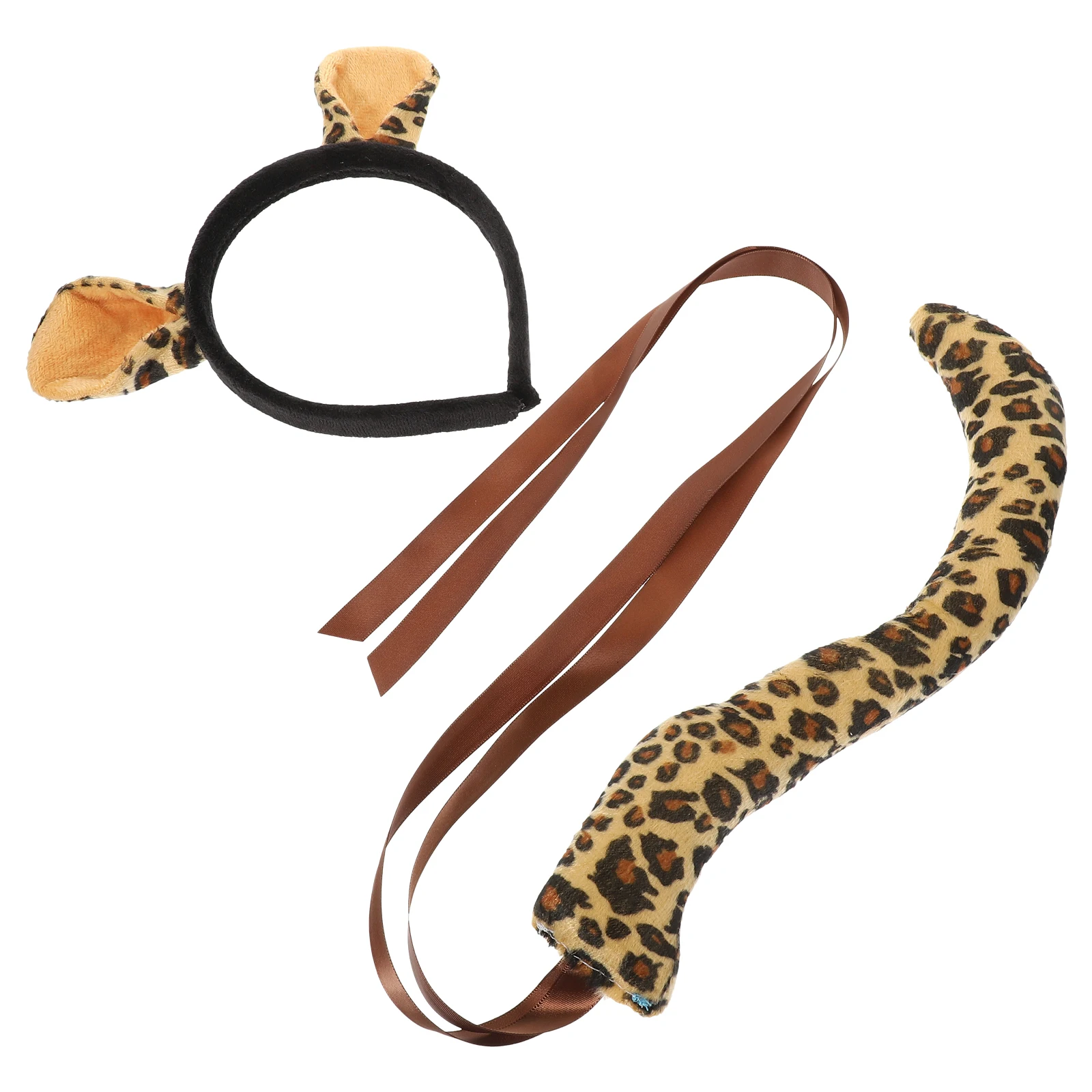 

1 set Cartoon Animal Ears Hairband Leopard Set for Kids Adults Cosplay Costume Party Stage Performance Soft Comfortable Anti
