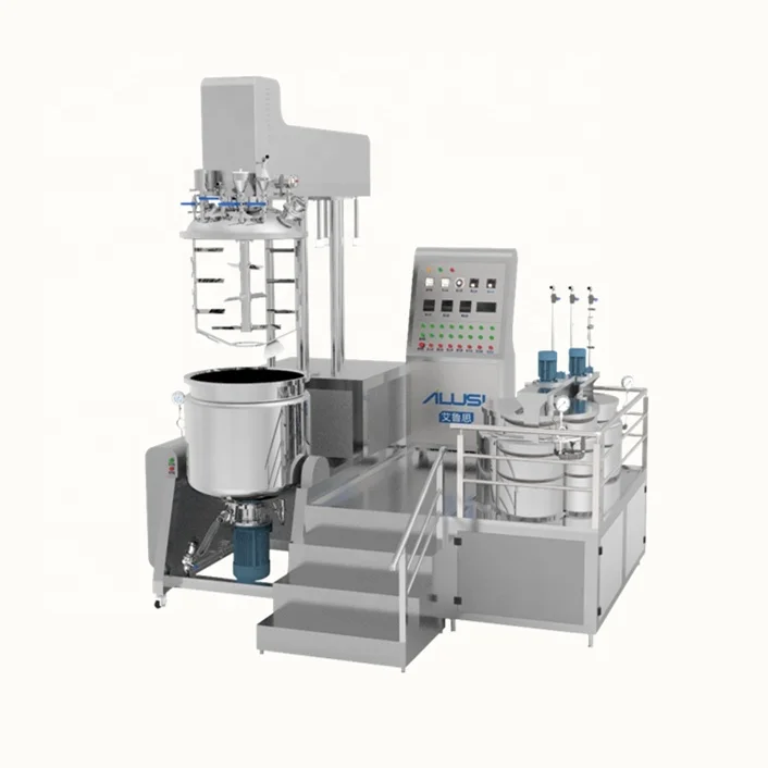 AILUSI Electric Heating Hydraulic Lifting Vacuum Emulsifying Mixer Machine Cream Cheese Mixing Equipment