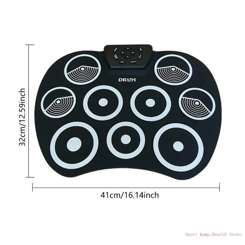 

Drum Set with Headphone Built-in Speaker Drum Pedals Drum Sticks Drum Pads