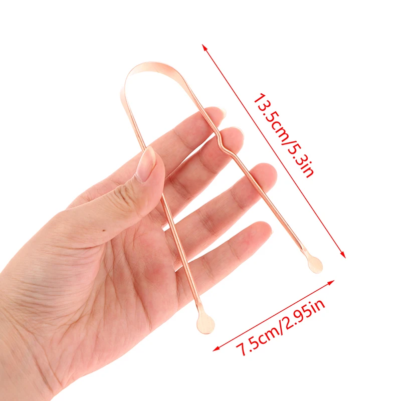 1Pc Tongue Scraper Copper Tongue Cleaner Portable Tongue Scrapers Oral Cleaning Tools Tongue Toothbrush