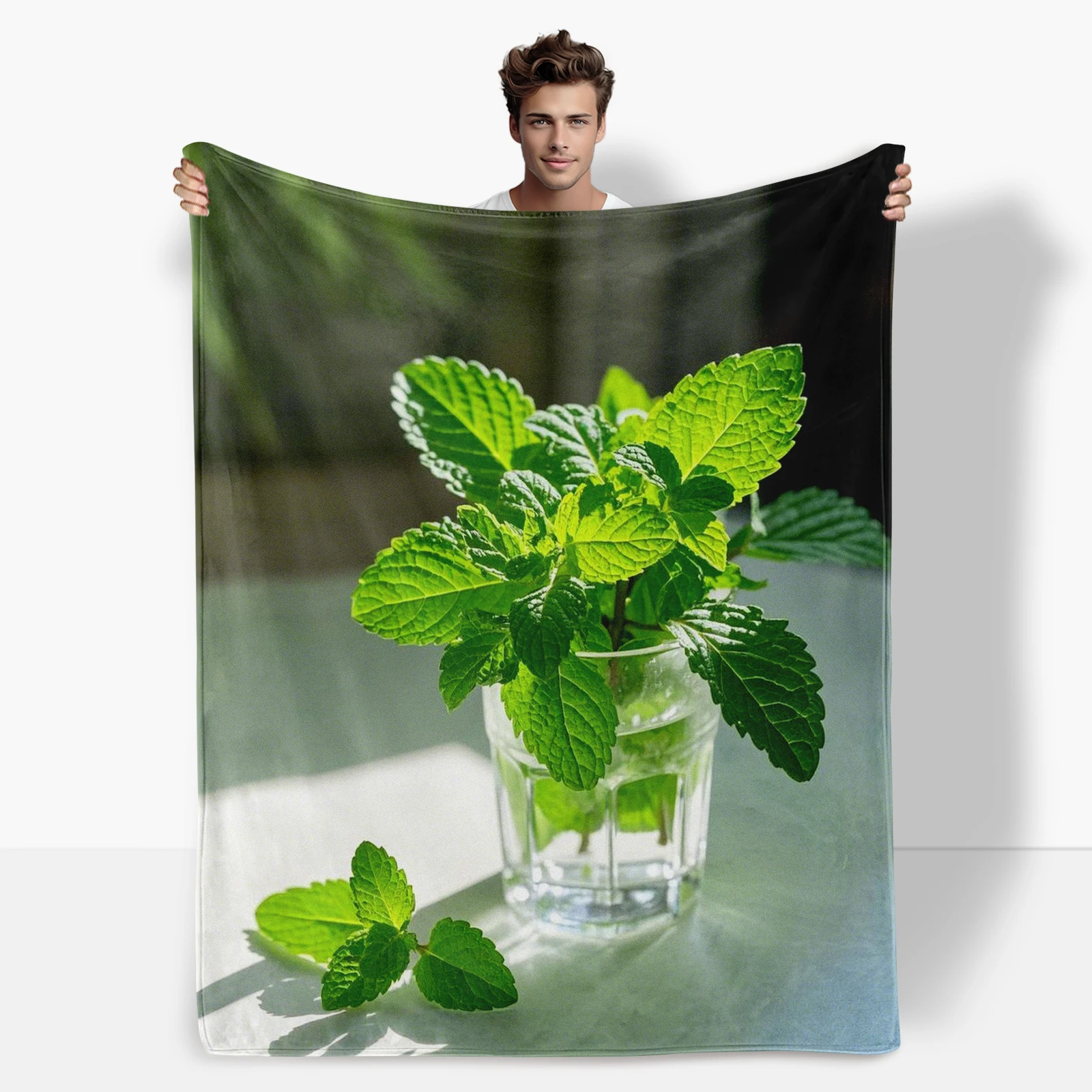 

Adorable Mint And Detailed Plant Graphics Blanket Adds Warmth To Any Home Decor Perfect Gift