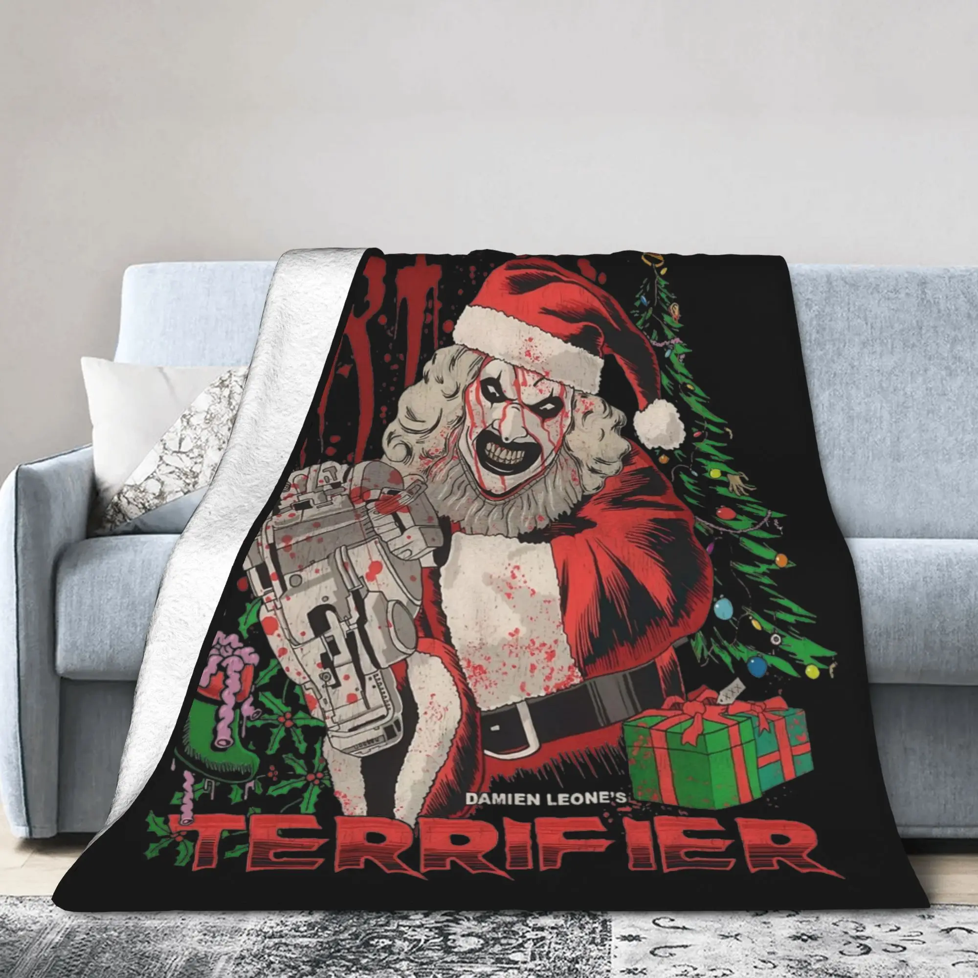 Art Clown Santa Terrifier 3 Blanket Fleece Textile Decor  Breathable Ultra-Soft Throw Blanket for Home Outdoor Bedding Throws