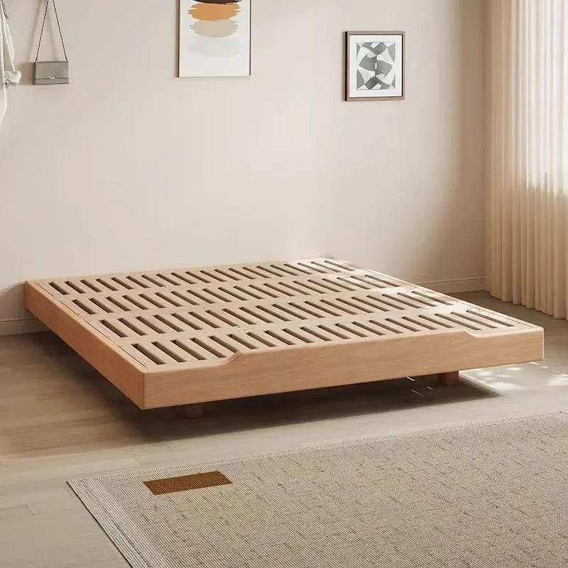 Tatami beech row skeleton platform 1.5 meters household full solid wood bed without bedside suspended bed