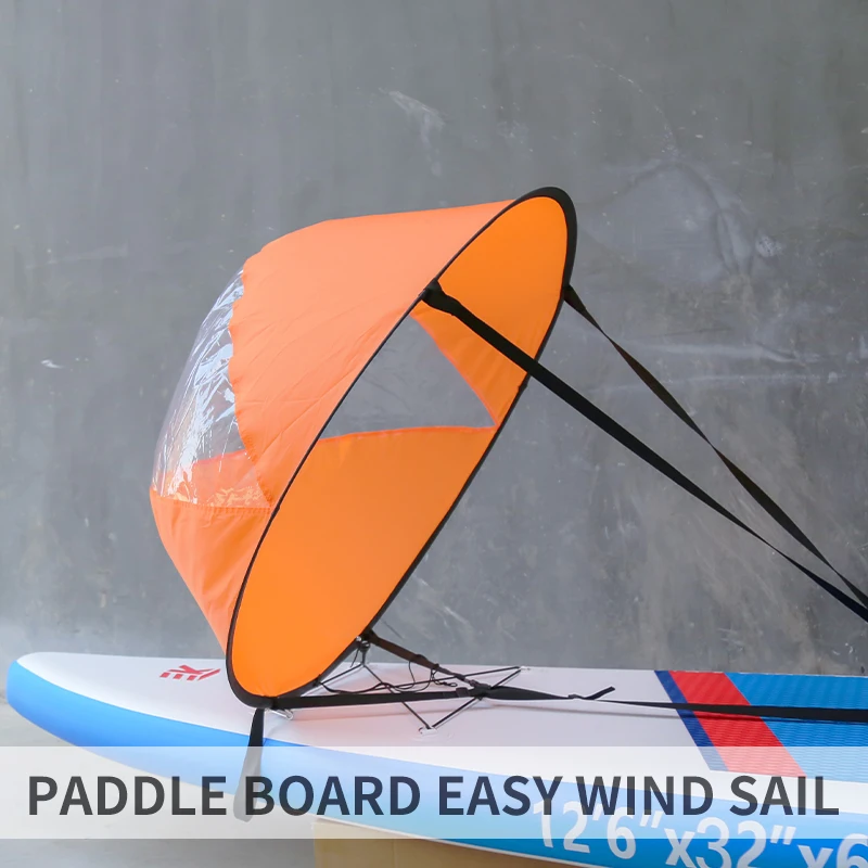 KOETSU Kayak Boat Wind Paddle Sailing Kit Popup Board Sail Rowing Downwind Boat Windpaddle with Clear Window Kayak Accessories