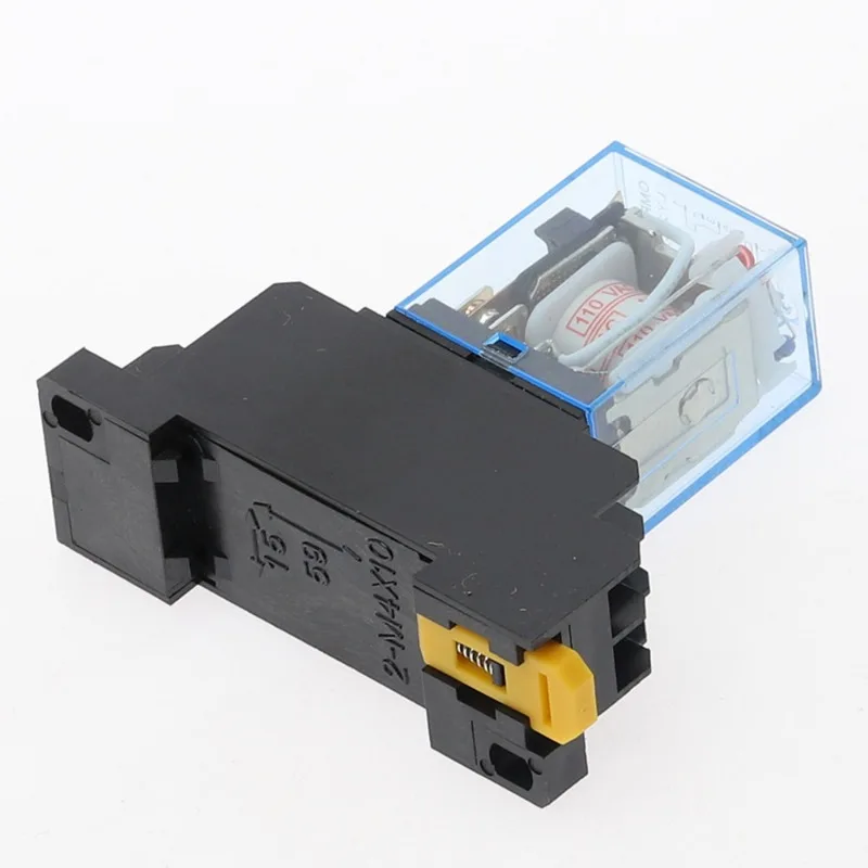 10set 12V 24V DC 110V 220V 380V AC Coil Power Relay LY2NJ DPDT 8 Pin HH62P JQX-13F With Socket Base OK