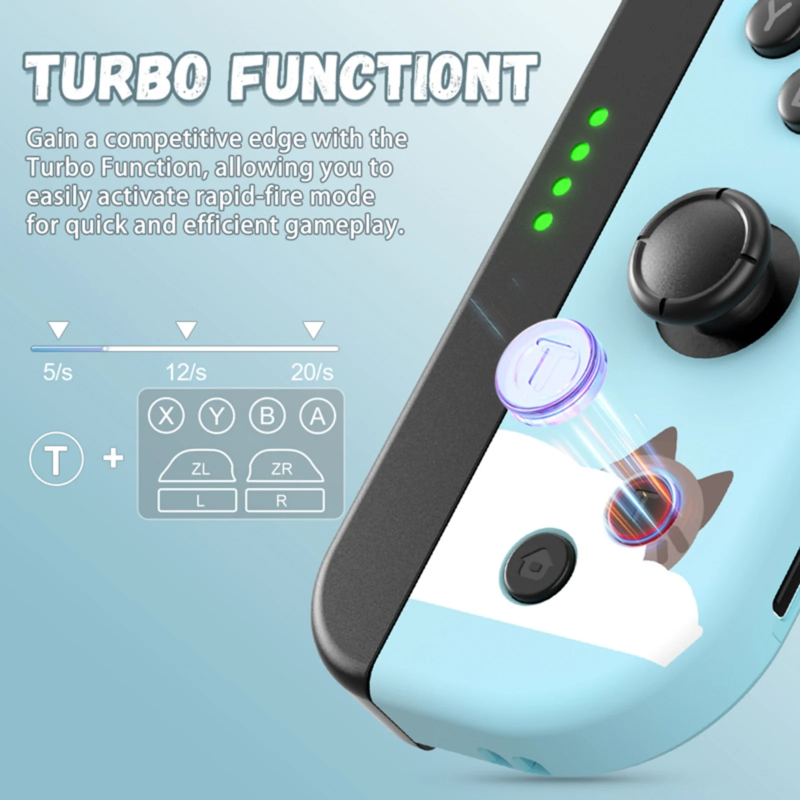 GAMROMBO Gioco Joypad Per Switch/OLED/LITE/PC/IOS/Android Joystick 6 Assi Giroscopio Controller Wireless W/Turbo Doppia Vibrazione Gamepad