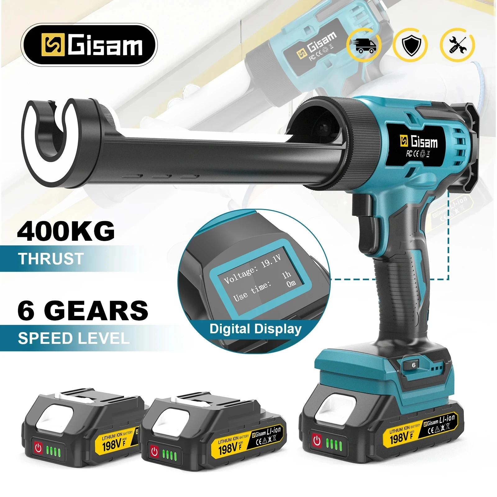 Gami pistolet à colle électrique sans fil pistolet à calfeutrage en verre multifonction colle adhésive mastic outil électrique pour Makita broche de batterie 18V