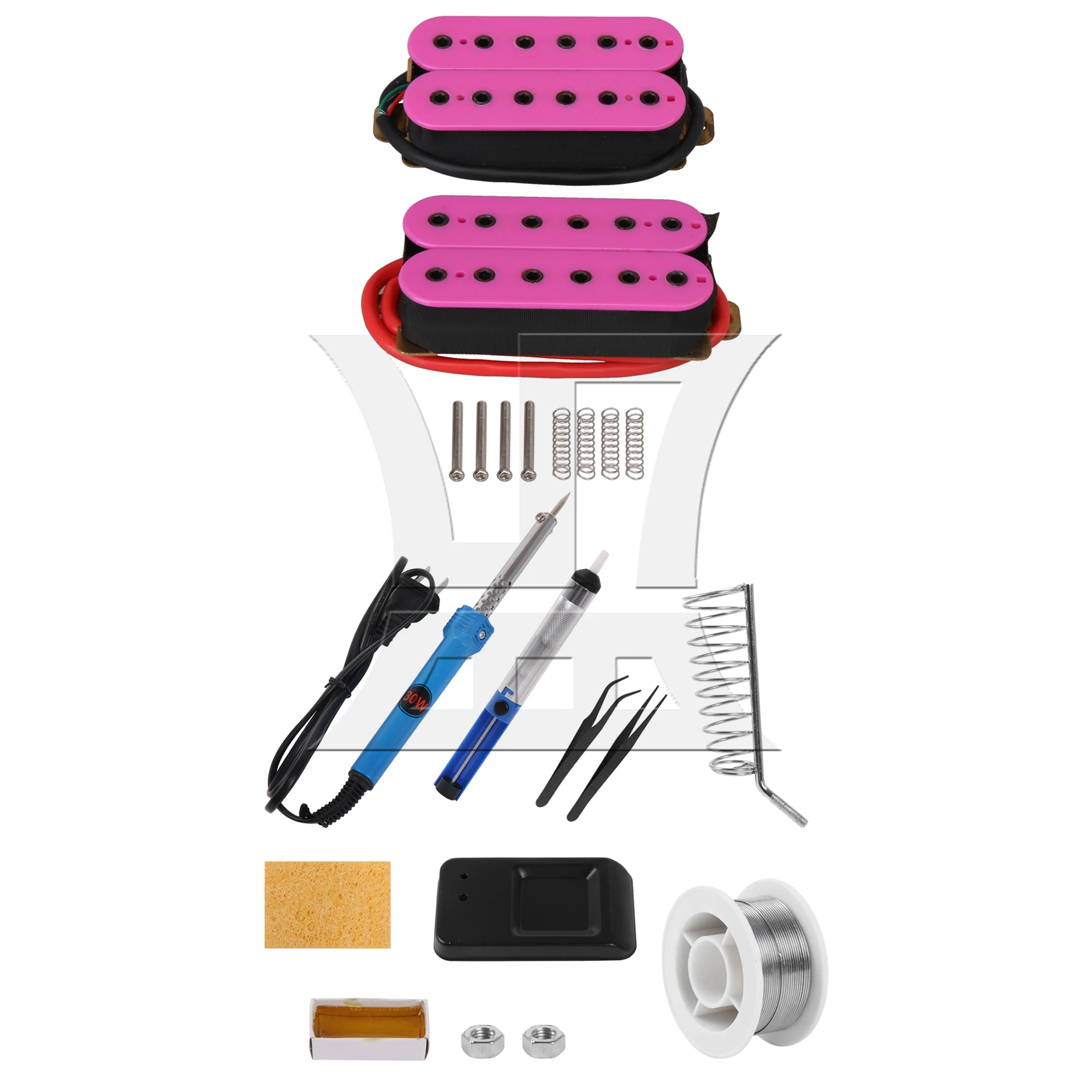 

Yibuy Electric Guitar Dual Coil Pickup Replacement Part Purple with Solder Iron Set