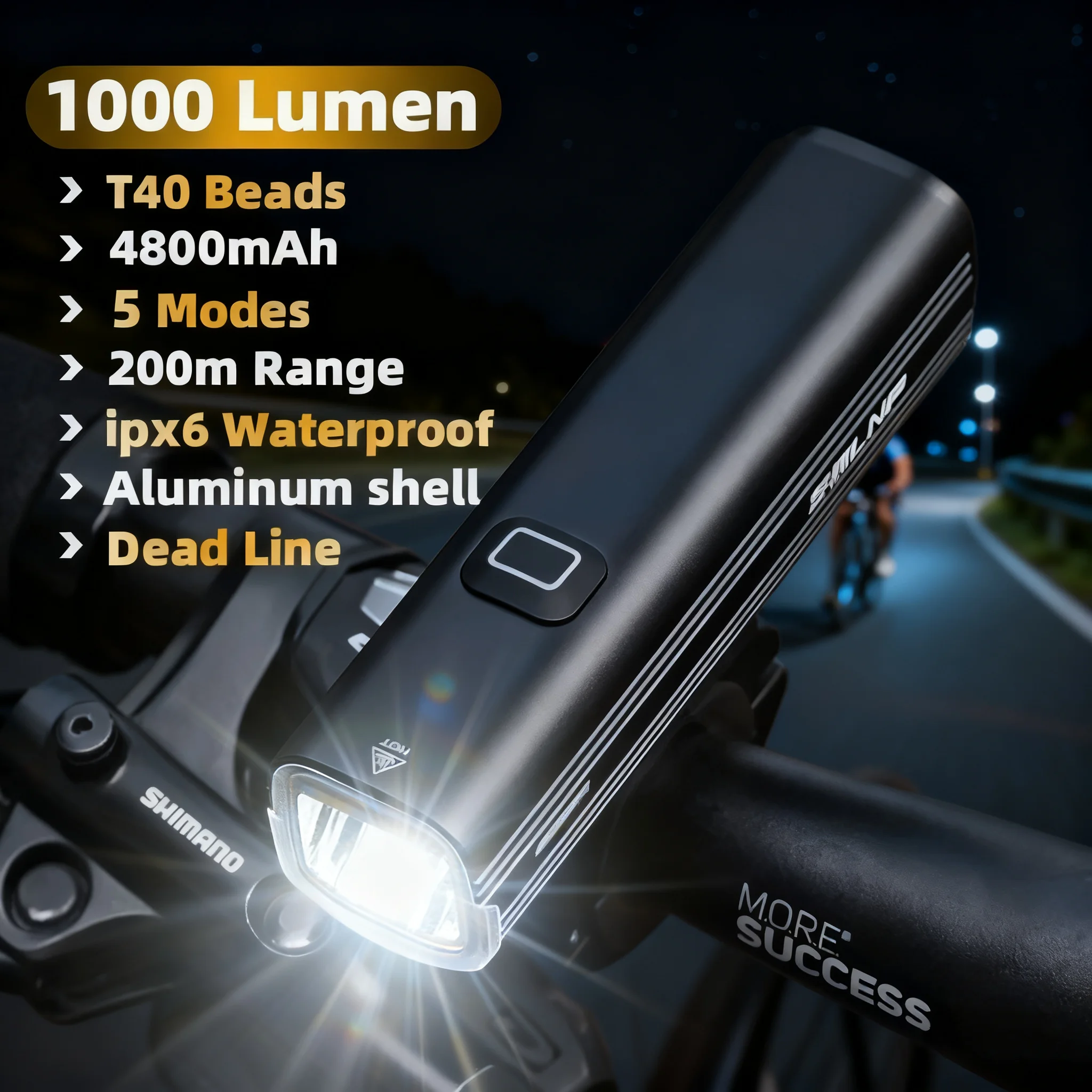 

Водонепроницаемая 1000 люмен велосипедная фара USB перезаряжаемый электрический велосипедный фонарик 5 режимов дорожный велосипедный передний фонарь аксессуар для велосипеда